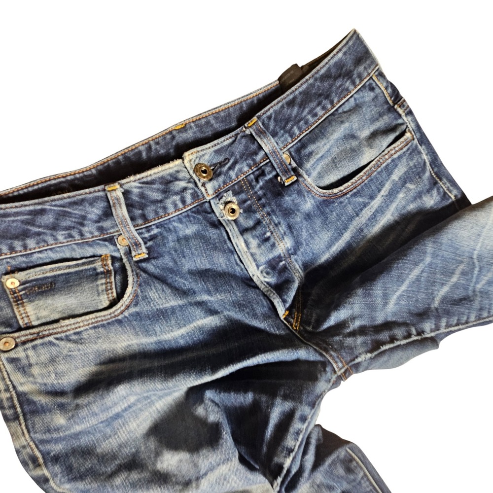 G-Star Raw 3301‎ Straight Leg Jeans Mens W31 L30 Distressed Whiskered Denim - Picture 5 of 9